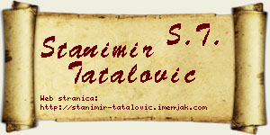 Stanimir Tatalović vizit kartica